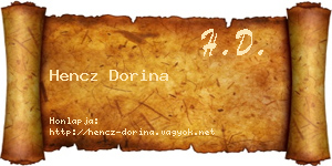 Hencz Dorina névjegykártya